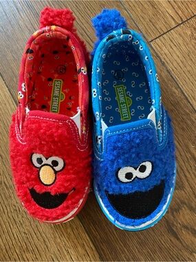 Elmo and Cookie Monster shoes, size 6